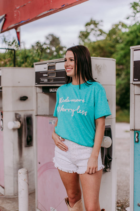 Tinsel Embroidery Worry Less SL Tess - Turquoise